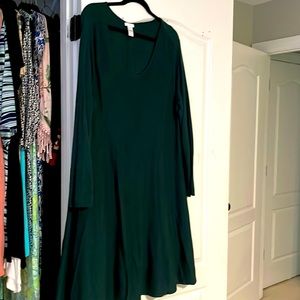 Forest Green A line scoop neck sweater dress